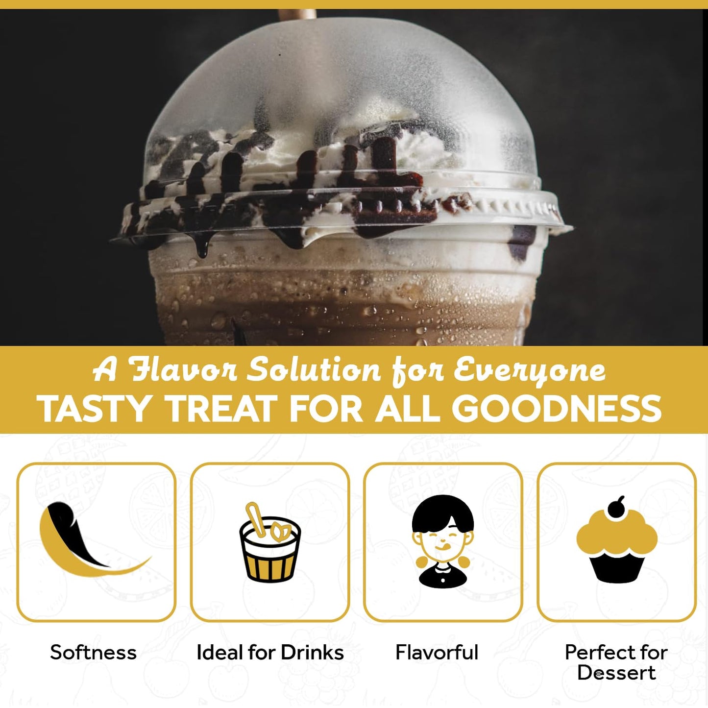 Fanale Premium Ice Mocha Bubble Tea Flavoring Powder | Perfect for Baking, Smoothies, Desserts and Drinks | Instant Flavoring Powder for Boba Milk Tea - 2.2 Pounds (Pack of 20)