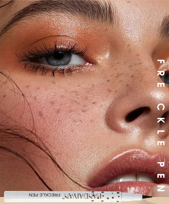 Freckle Pen 4 Colors Natural Freckle Pen Fake Freckle Pen Waterproof Long Lasting Soft Spots Natural Relaxing Sun Makeup (Light Brown)