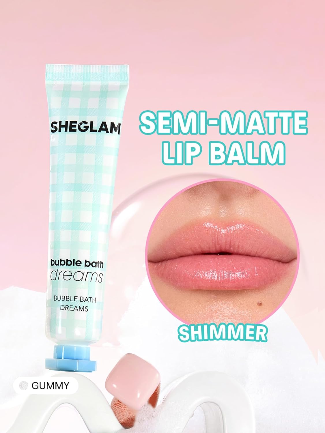 SHEGLAM Bubble Kiss Lip Balm Semi-Matte Nourishing & Hydrating Moisturizing Lip Balm - Gummy