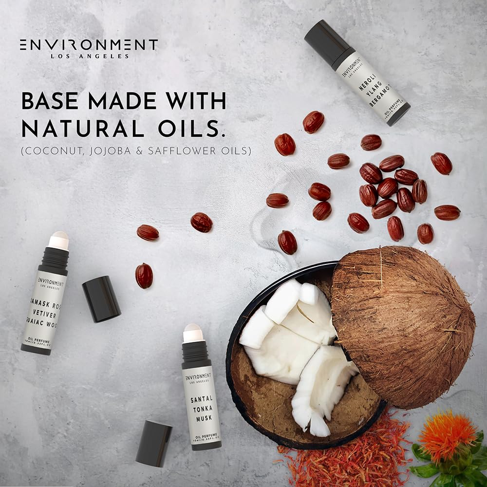 ENVIRONMENT Inspired by 5-Star Hotels DBCH 10ml Roll-on Perfume (Green Tea | Orange | Lemongrass) Body Oil Fragrance, Roll On Oil, Body Fragrance for Women & Men, Luxury Scents, Vegan & Cruelty-Free