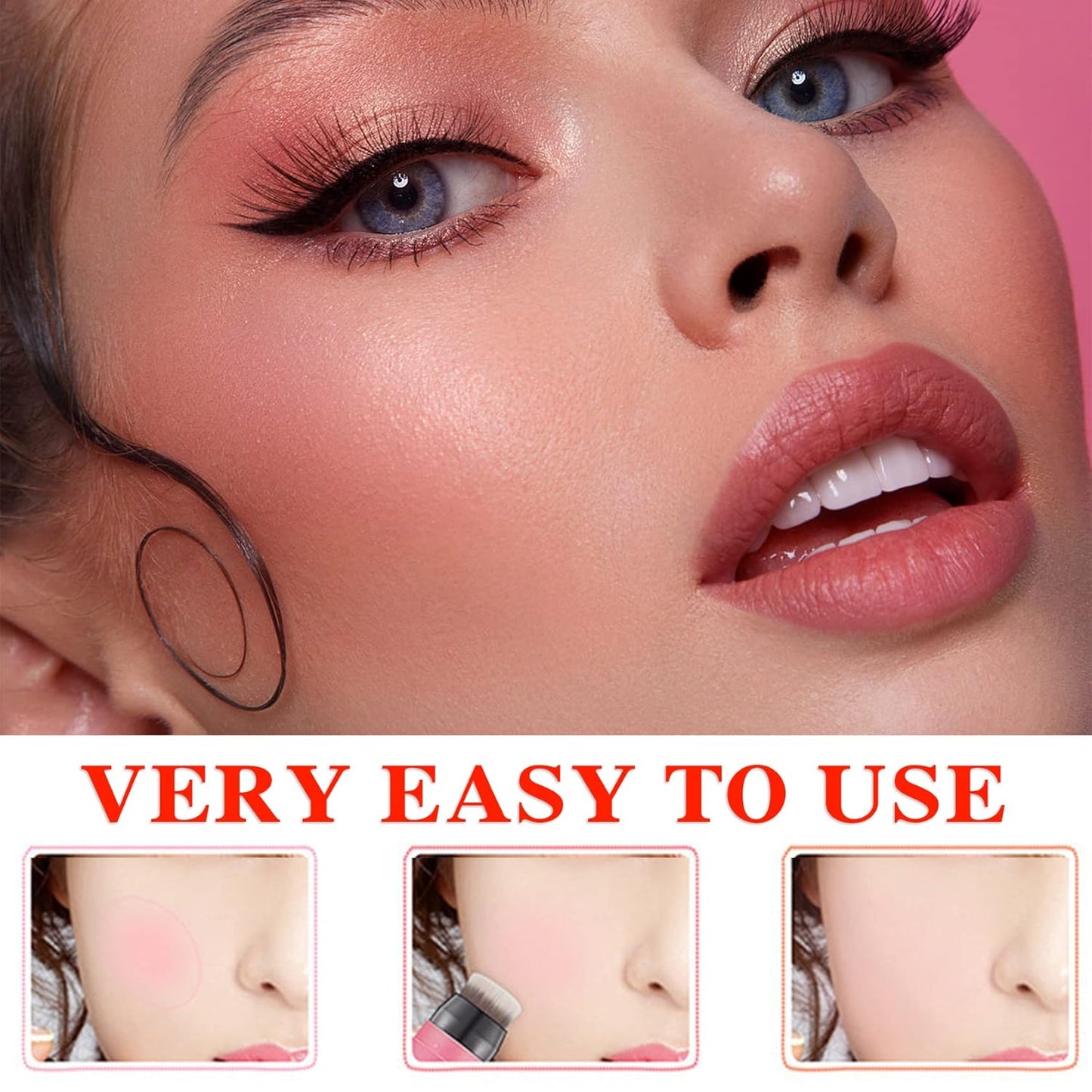 Cream Blush Stick (02) with Brush, Waterproof, Long Lasting, Shimmery Finish, Medium Coverage, Stick Pack, 40g, for All Skin Tones