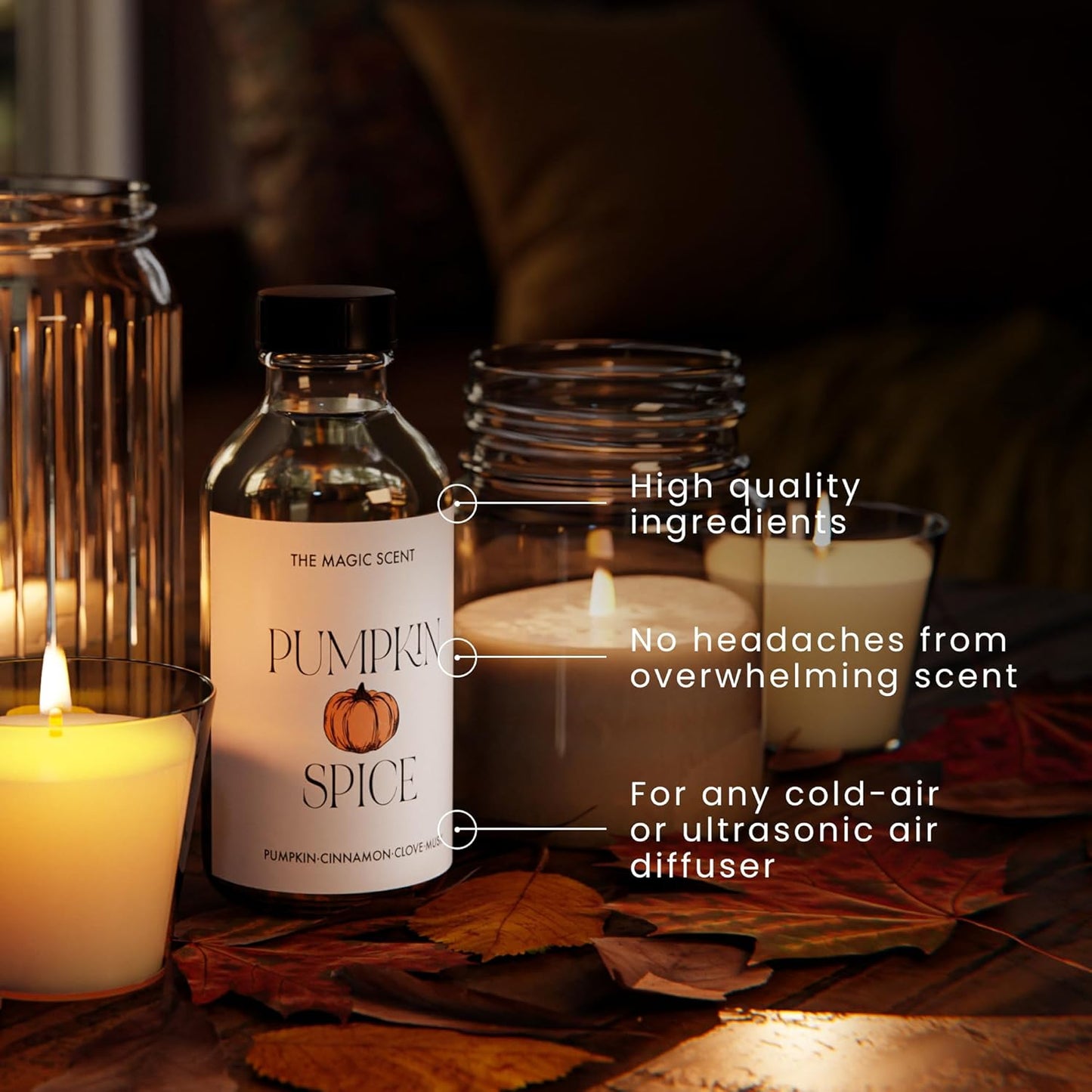 Pumpkin Spice Aroma Oil - Diffuser Oil Scent - Cold-Air & Ultrasonic Diffuser - Pumpkin Essential Aromatherapy - 8.5 fl oz, 250 mL
