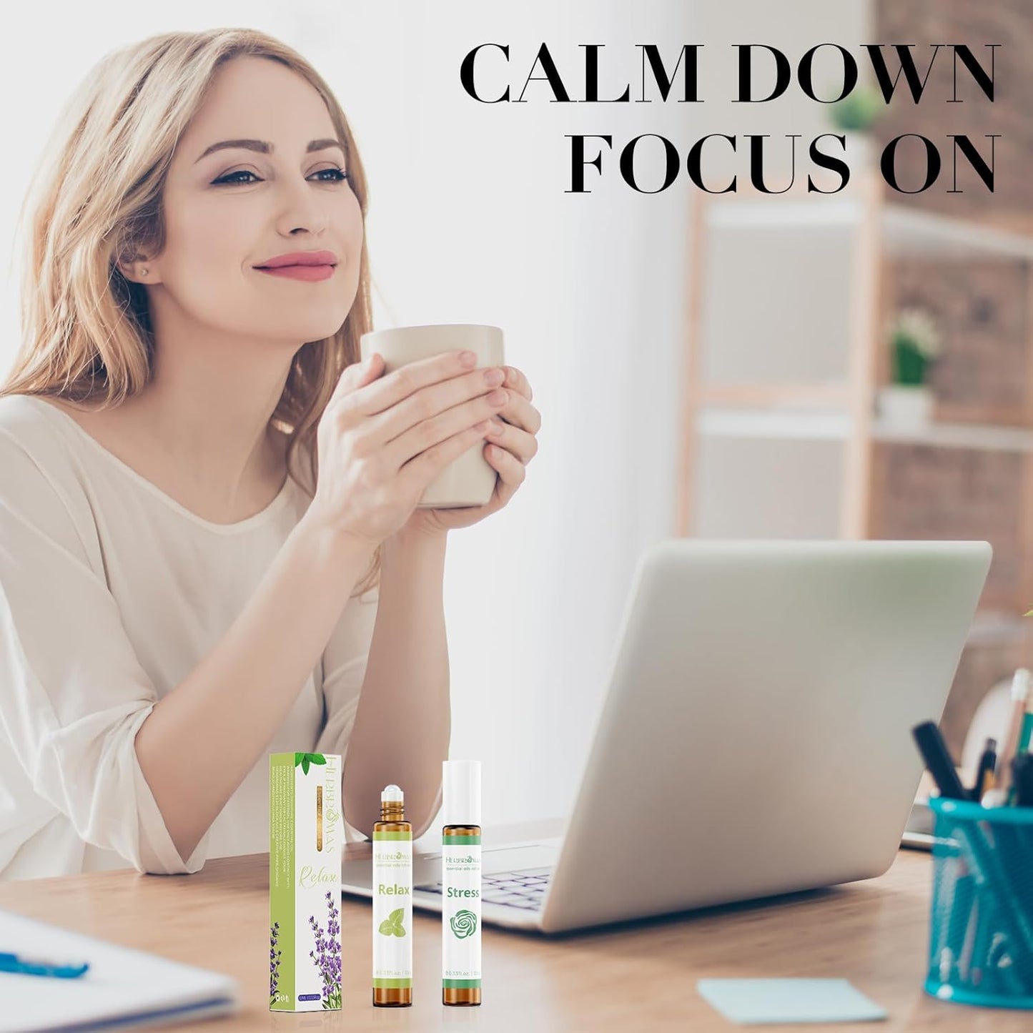 Aromatherapy Essential Oil Roll On Blend Relaxation Gift for Women, Natural and Pure Essentail Oils with Travel Size Roller Ball Bottle (Relax, 1)