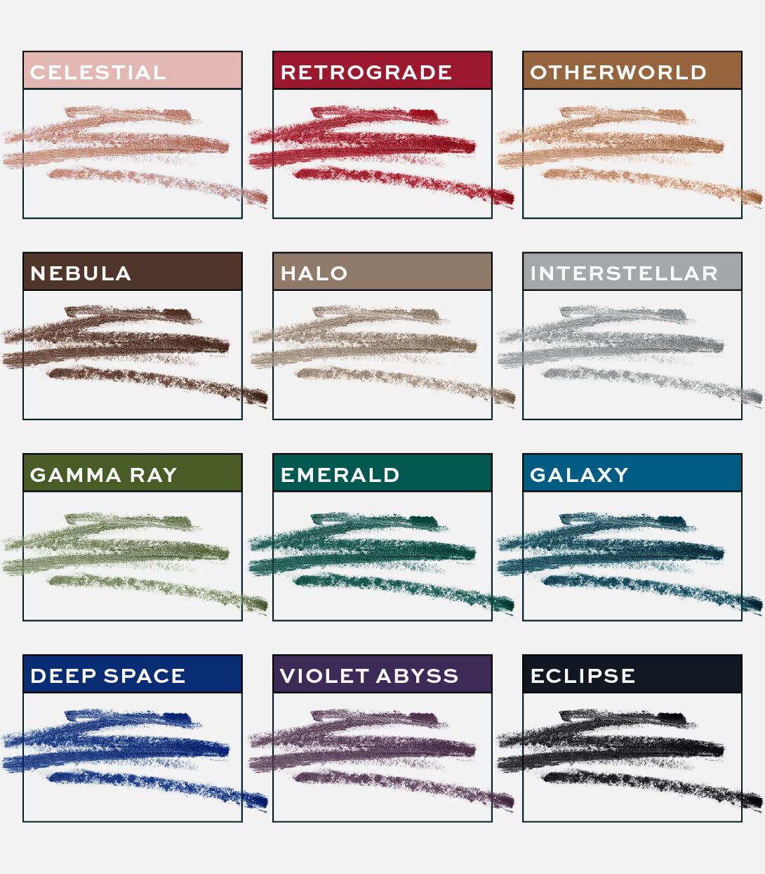 MAKE Beauty Continuum Waterproof Gel Eyeliner Pencil. Creamy, Pigmented Multi-Use, including Waterline with Built-in Sharpener and Blending Brush. Smudge-Proof Makeup. Shade - Interstellar, Silver
