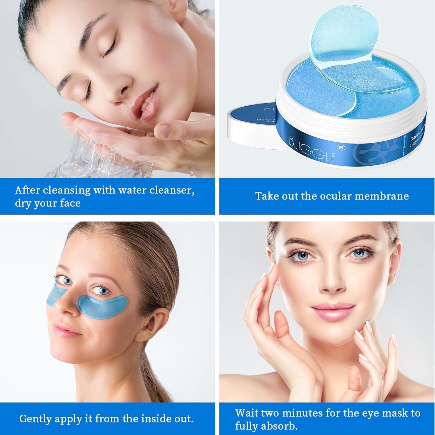 Under Eye patches (64 pcs)-Brightening Eye Mask with Hyaluronic Acid, Cooling Eye Care for Puffy Eyes & Dark Circles Treatments,Reduce Under Eye Bags and Smooth Wrinkles