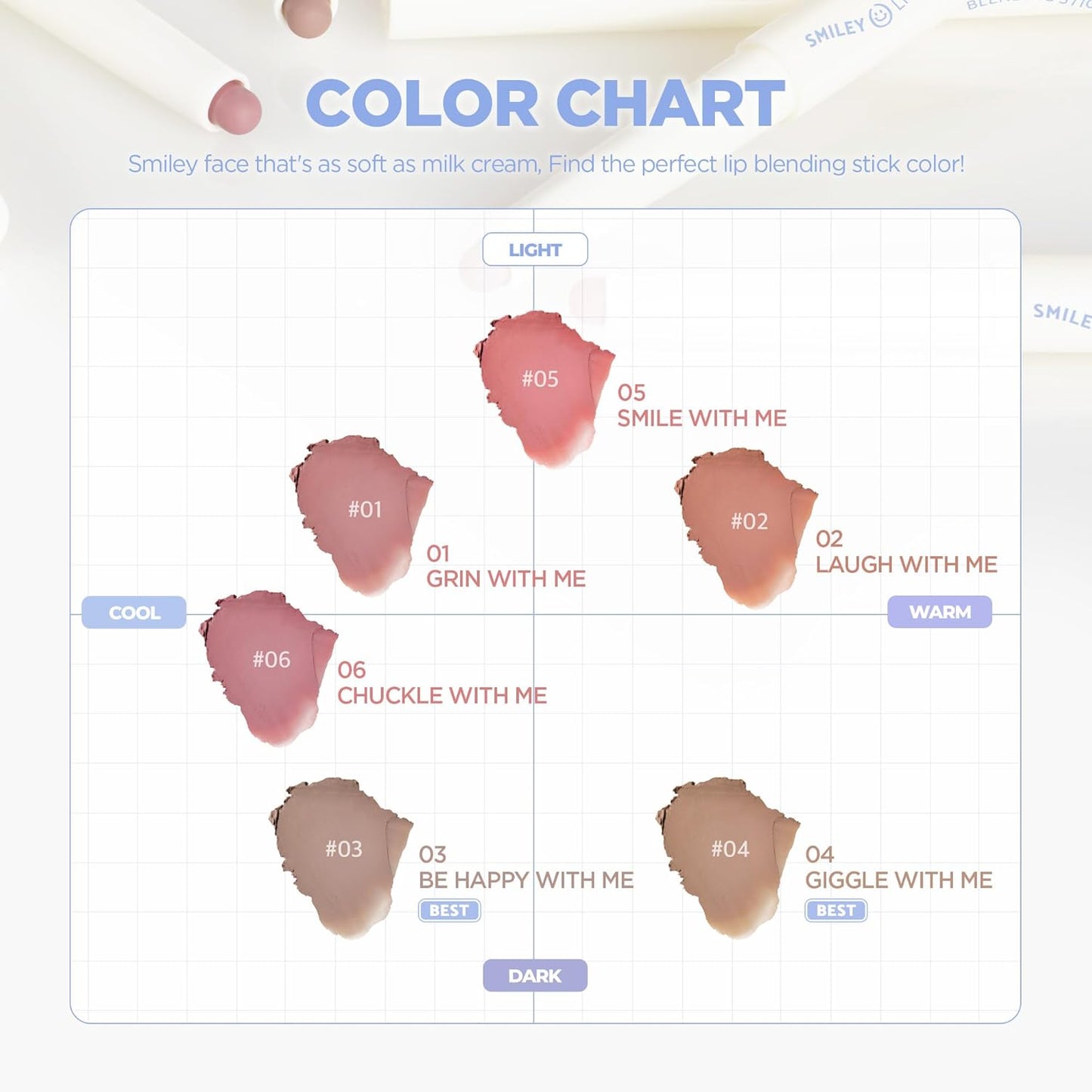 lilybyred Smiley Lip Blending Stick | Korean 3-in-1 Multi-Use Lip Liner, Smooth Creamy Texture, Long-Lasting Matte Finish, Soft Blur Effect, Precision Contour Pencil, 0.028 oz. (04 Giggle with Me)