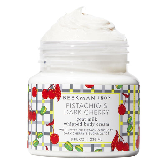 Beekman 1802 Pistachio & Dark Cherry Whipped Body Cream - 8 fl oz - Scented - Moisturizes, Soothes & Softens - With Coconut Oil and Mango Seed Butter - No Irritation - Good for Sensitive Skin