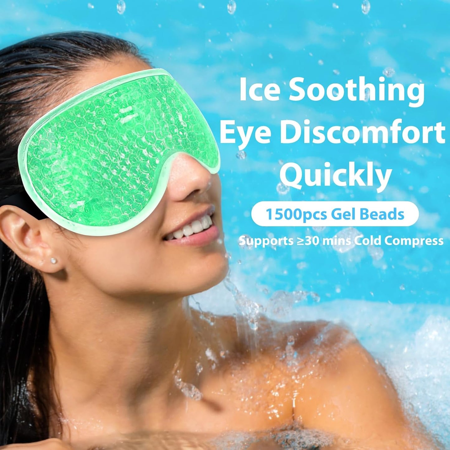 BeeVines Gel Eye Mask, 2 Pack Cooling Ice Masks for Puffy Eyes for Men & Women, Cold & Warm Compress for Post Surgery, Puffiness, Allergies & Treatment(Blue & Green)