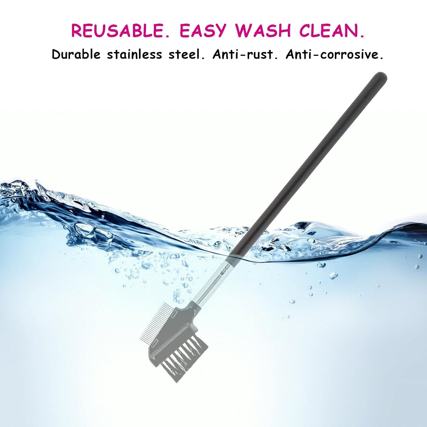 Metal Eyelash Comb Separator Eye Brow Brush Comb Resuable Double-Sided Eyebrow Brush Eye Brow Makeup Brushes Eyes Lash Combs for Eyelashes Extension (Nylon)