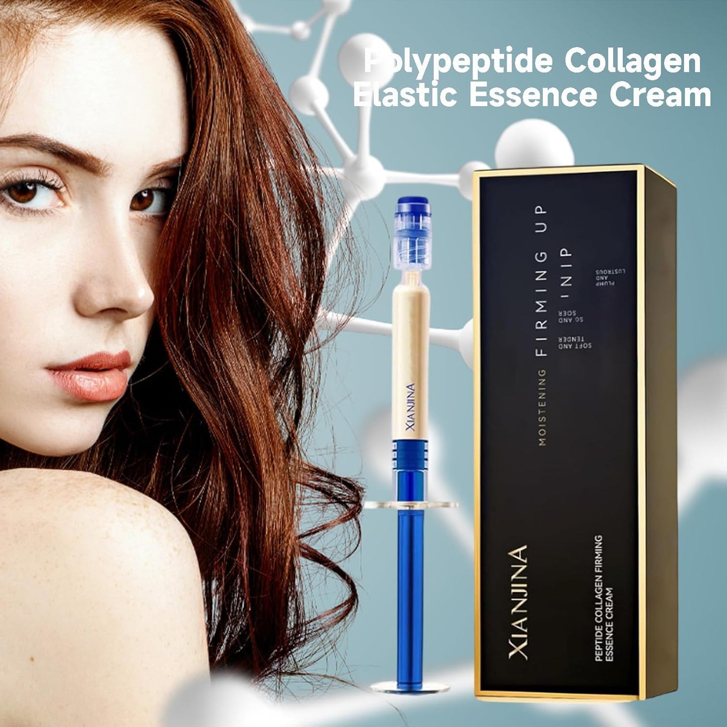 Polypeptide Collagen Elastic Essence Cream - Xianjina Anti-Wrinkle Firming Face Lotion for Women with Micro-Molecular Peptides (4PC)