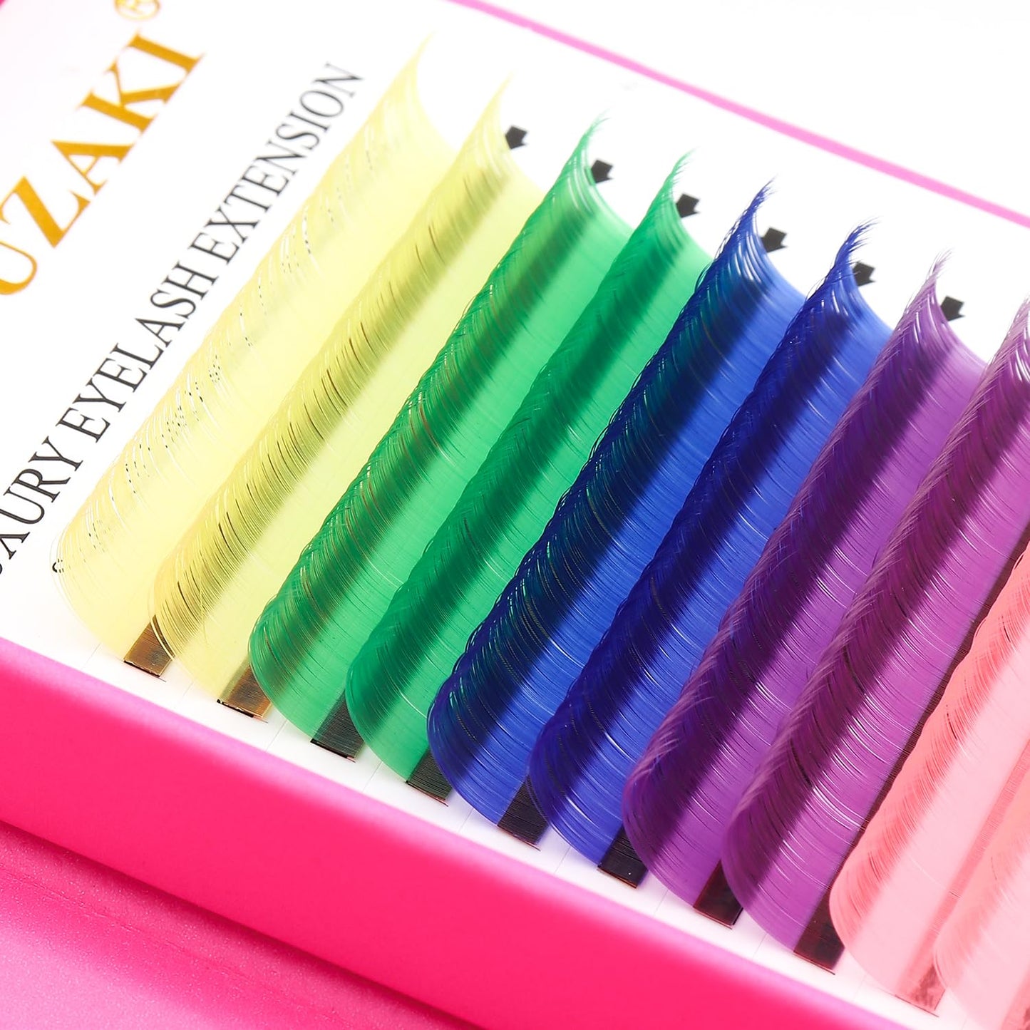 Eyelash Extensions Colored Lashes Extension 0.07 C Curl Lashes 14mm Classic Lash Extensions Soft Individual Lashes 16 Rows Natural False Eyelashes Volume Lashes Professional Use(Colored,0.07-C,14mm)