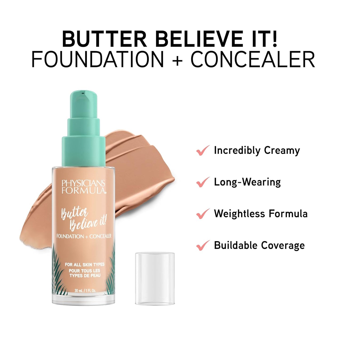 Physicians Formula Mineral Wear Talc-Free Loose Powder Creamy Natural & Butter Believe It! Foundation + Concealer Fair-to-Light | Dermatologist Tested, Clinicially Tested