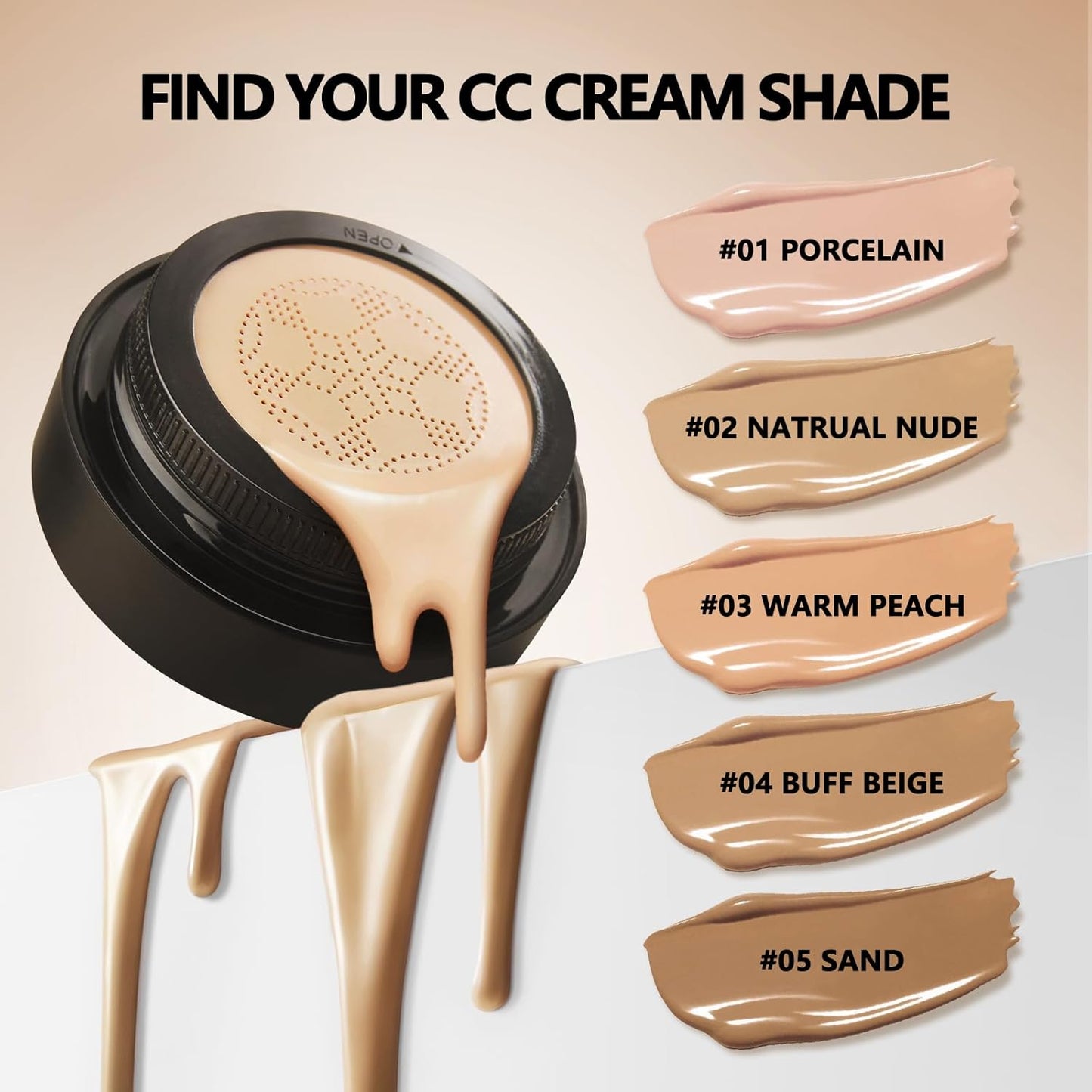 Mushroom Head Air Cushion CC Cream Strong Concealer 2PC,Face Makeup Cushion Foundation Long Lasting,Moisturizing BB Cream Makeup Base Primer Even Skin Tone for All Skin Types (2PC 03, 200g)