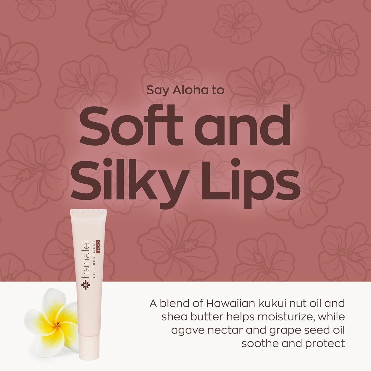 Hanalei Lip Treatment for Dry, Chapped Lips – Intensive Overnight Moisturizer with Kukui Oil, Shea Butter & Grapeseed Oil – Hydrating Balm for Healing Cracks – Natural Nude Tint, 15g – Cruelty-Free