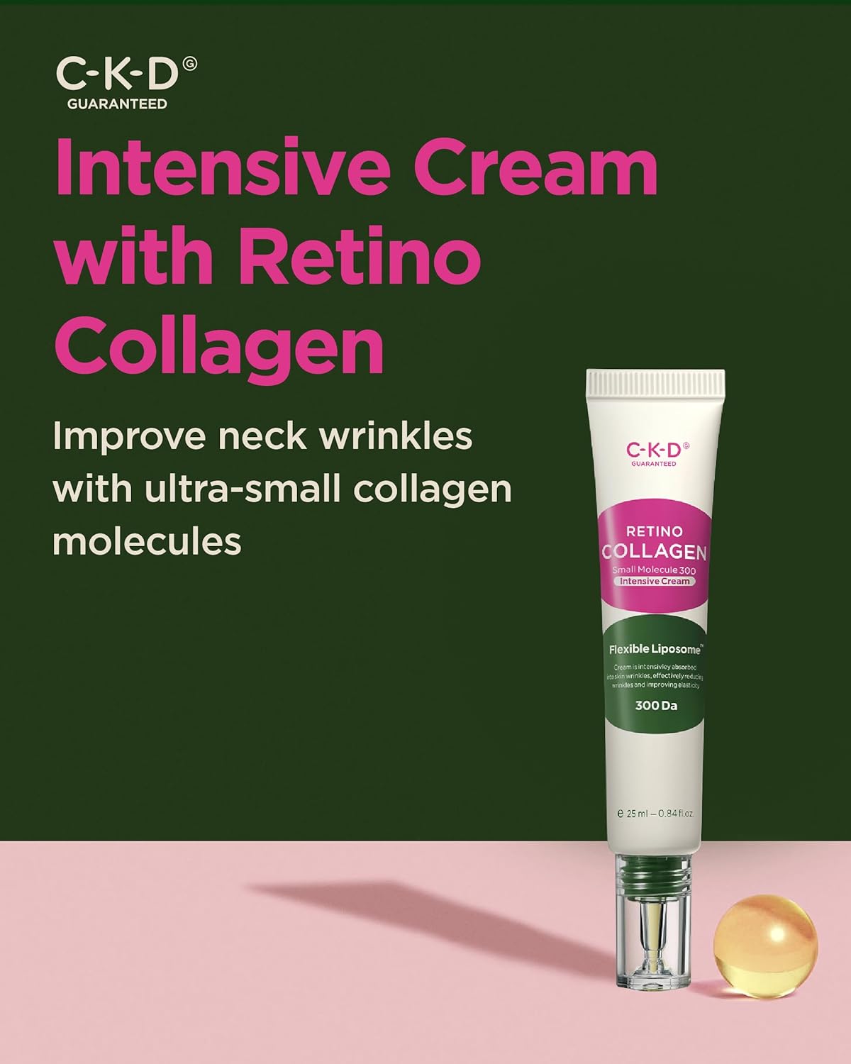 CKD Retino Collagen Intensive Cream - Retinal Spot Collagen Cream for Fine Lines, Deep Wrinkles, and Sagging Reduction. Anti-Aging and Youthful Skin. Korean Skin Care. 0.84 fl oz