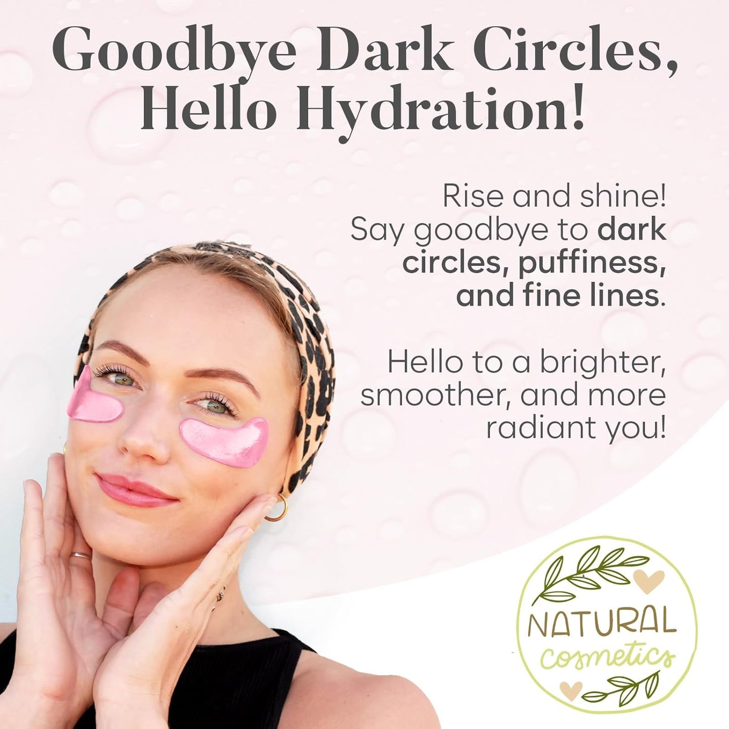 Rose Eye Mask (30 Pairs) | Eye Masks with Niacinamide & Hyaluronic Acid | Under Eye Patches for Dark Circles | Under Eye Patches for Puffy Eyes | Eye Care