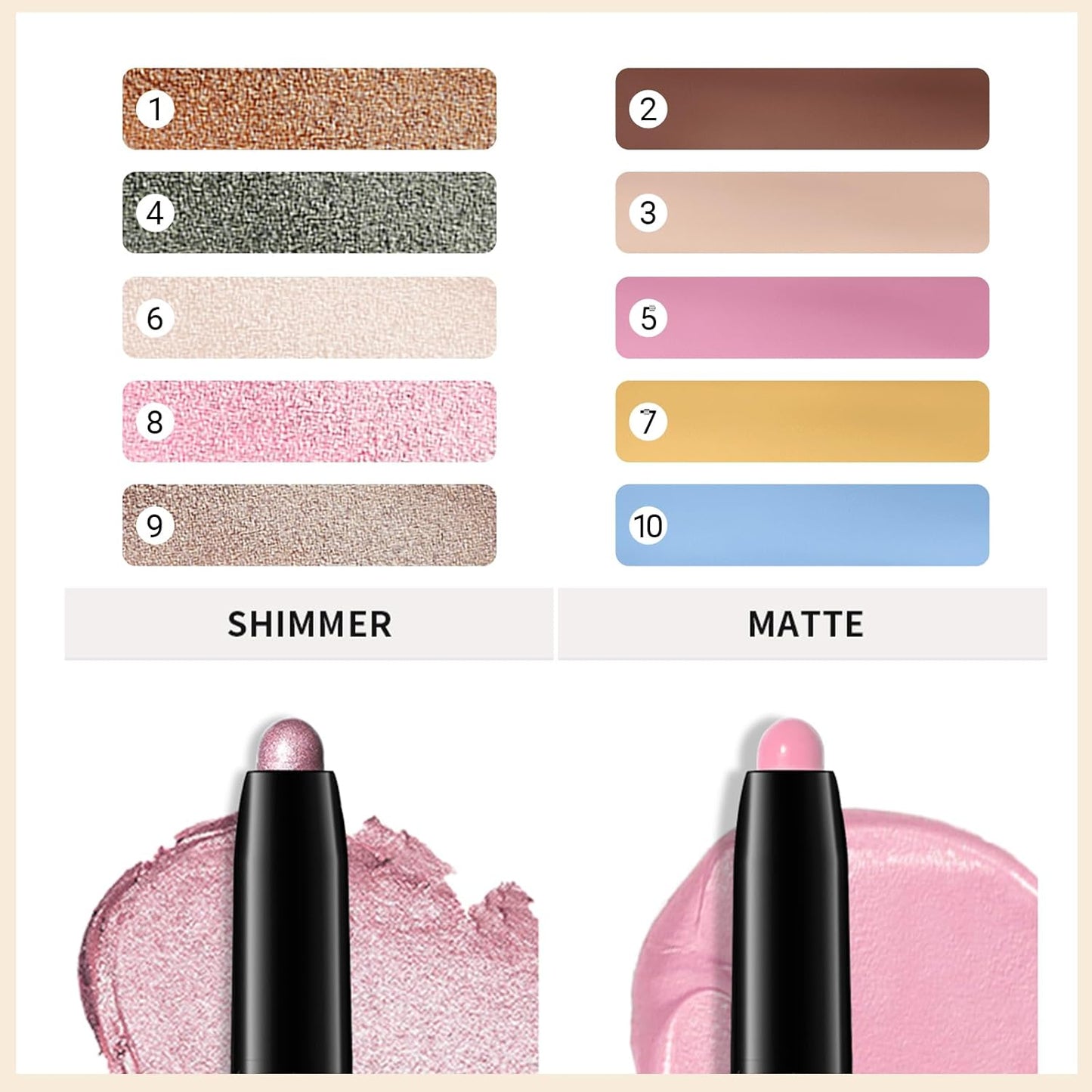 Erinde Waterproof Eyeshadow Stick, Cream Eye Shadow Stick, Long-Lasting, Crease-Proof, Cream to Powder Buildable & Blendable Eye Shadow Pencils Crayon, Vegan & Cruelty-Free, 04 Bottle Green