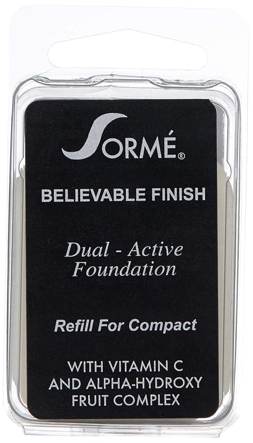 Sorme Cosmetics Believable Finish Powder Foundation Refill in Natural Buff (0.23oz) | Medium to Full Coverage Makeup Foundation Powder | Matte Finish Pressed Powder | Cruelty-Free Powder Makeup
