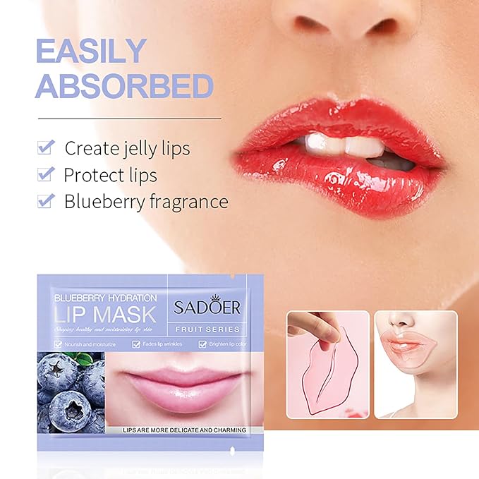 30 PCS Moisturizing Lip Mask .Crystal Lip Care Gel Pads Mask for Moisturizing & Reducing wrinkle, Let Your Lip Smoothing,Exquisite.Remove Dead Skin Moisture Essence