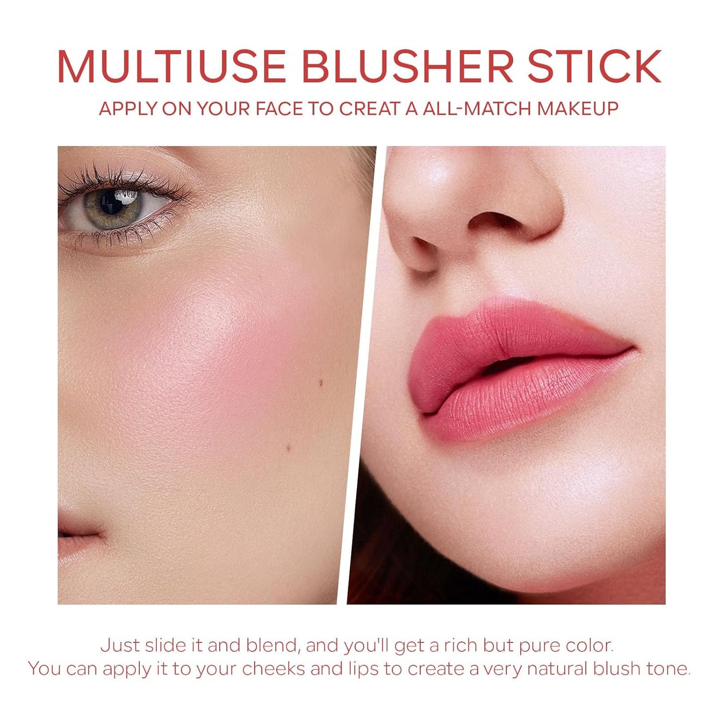 KYDA Water Jelly Tint Blush, Berry, Jelly Tinted Makeup Stick, for Lips and Cheek Stain, Buildable Watercolor Finish, Lasting Moisturising