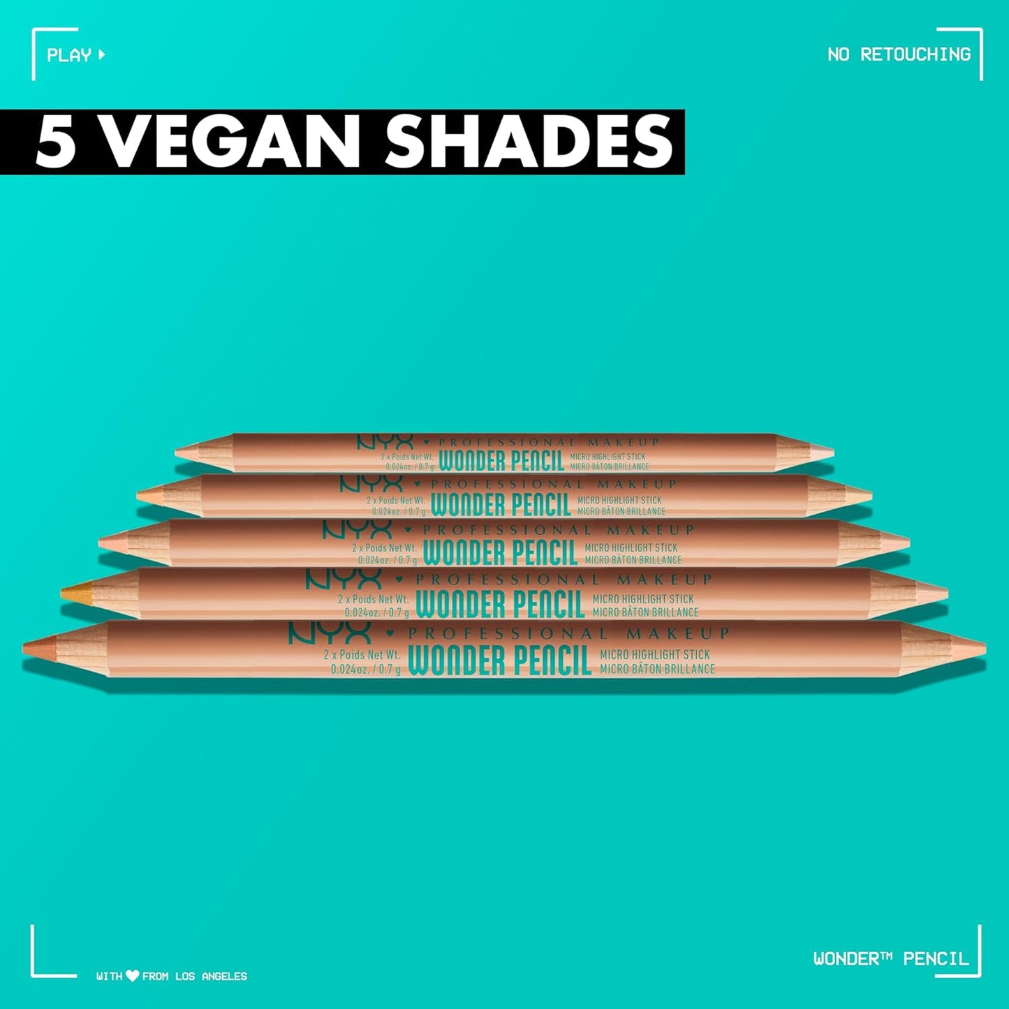 NYX PROFESSIONAL MAKEUP Wonder Pencil, Multi-Use Micro Highlighter & Concealer Stick - Medium Peach