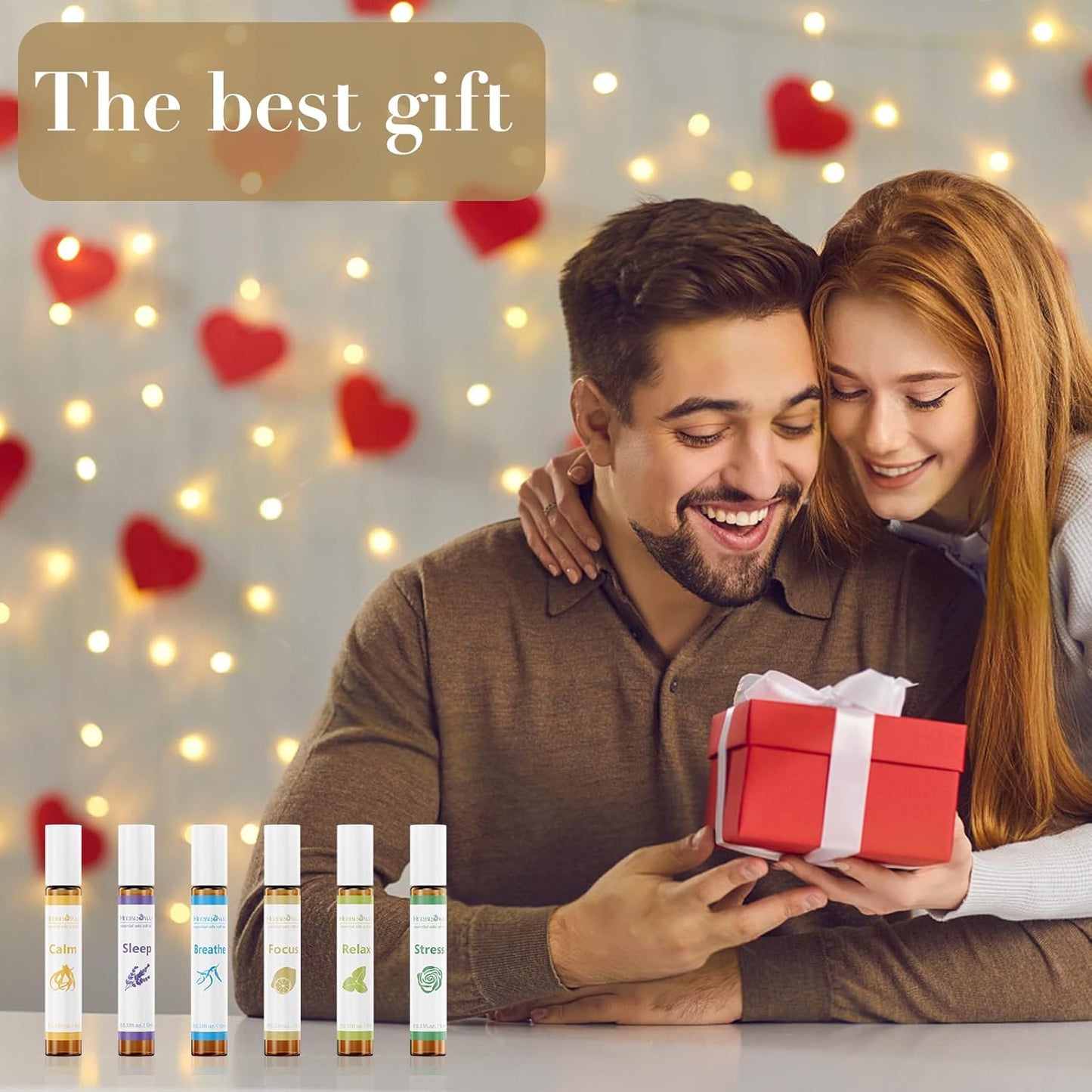 Aromatherapy Essential Oil Roll On Blend Relaxation Gift for Women, Natural and Pure Essentail Oils with Travel Size Roller Ball Bottle (Stress, 1)