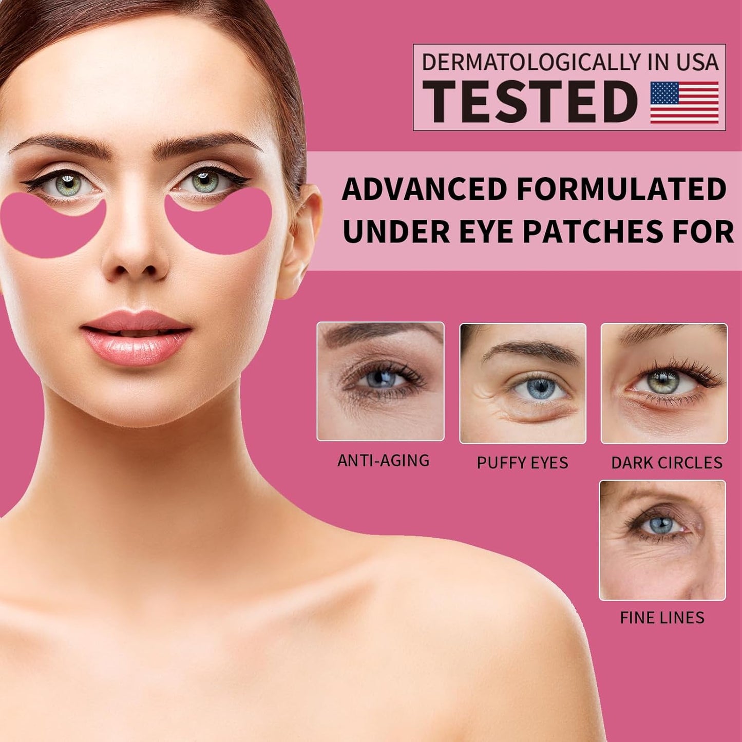 Under Eye Patches For Puffy Eyes 70PCS, Rose Under Eye Mask For Dark Circles and Puffiness, Under Eye Mask Patches Skincare, Eye Gel Pads, Eye Patches For Wrinkles, Puffy Eyes Bags Treatment Women Men