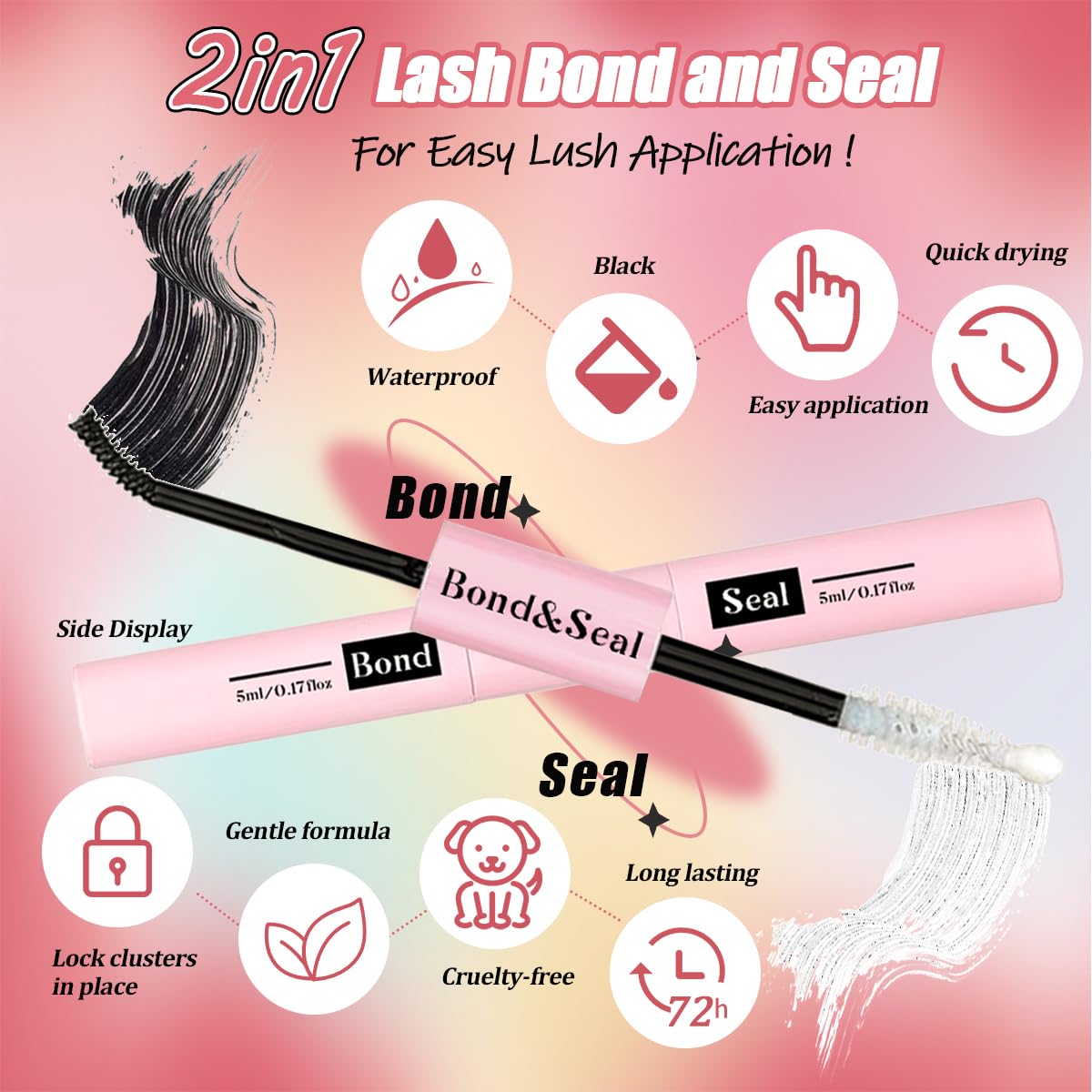 DIY Lash Extension Kit 720Pcs 10-18mm D Curl Lashes Clusters with Lash Bond and Seal Glue Remover Lash Shampoo Cleansing Brush Headband Wristband Tweezers Eyelash Brush Applicator