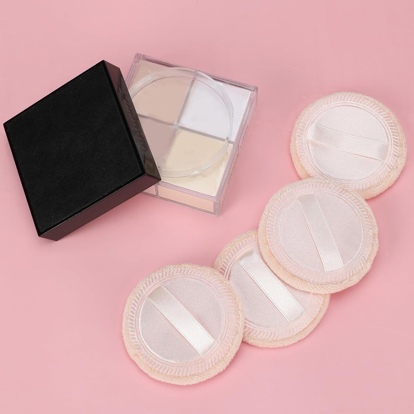12 Pieces Powder Puffs Cotton Makeup Pads Soft Face Compact Puffs for Loose Setting Pressed Powder, 2.36 Inch (Beige)