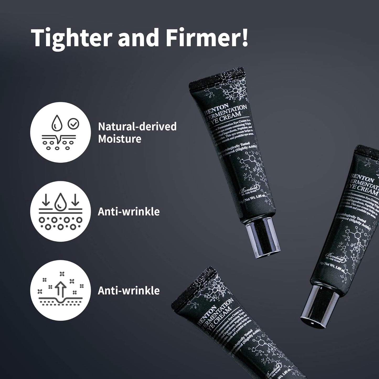 BENTON Fermentation Eye Cream 30g (1.05 oz.) - Galactomyces & Bifida Ferment Anti-Wrinkle Eye Treatment Cream, Dark Circles & Puffiness & Under Eye Bags