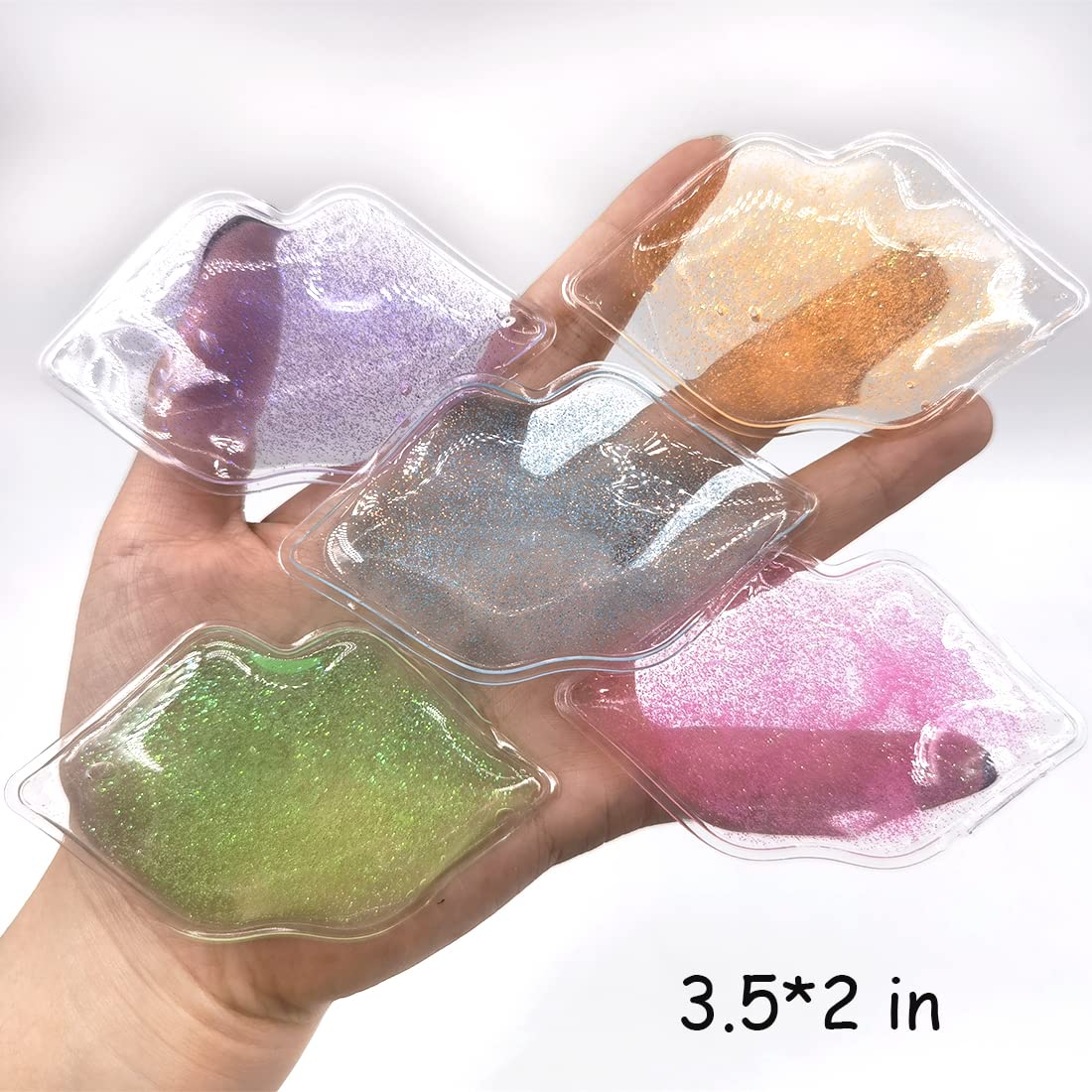 Lip and Eye Ice Pack for Injuries, Mini Small Gel Ice Pack, Hot and Cold Compress, Reduce Pain and Swelling, Dark Circles Fade, Eye Relax, Anti-Aging Lip Care Pad Gift for Girl Woman (Multicolored)