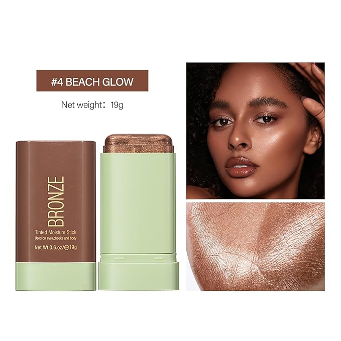Blush Stick, Cream Blush Stick for Cheeks & Lips, Blendable Long-Lasting Multi-Use Contour Stick & Highlighter Makeup (BEACH GLOW)