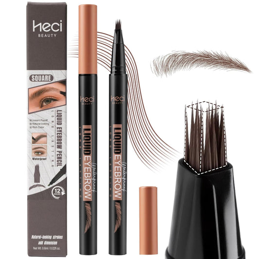 Eyebrow Pen,Angled Brow Brush,Eyebrow Pencils for Women,Natural Brow Pen,Hair-Like Strokes, 24hrs Long-Lasting,Waterproof, Smudge-Proof, Easy to Use,Multiple Uses,Gifts for Her, Dark Brown