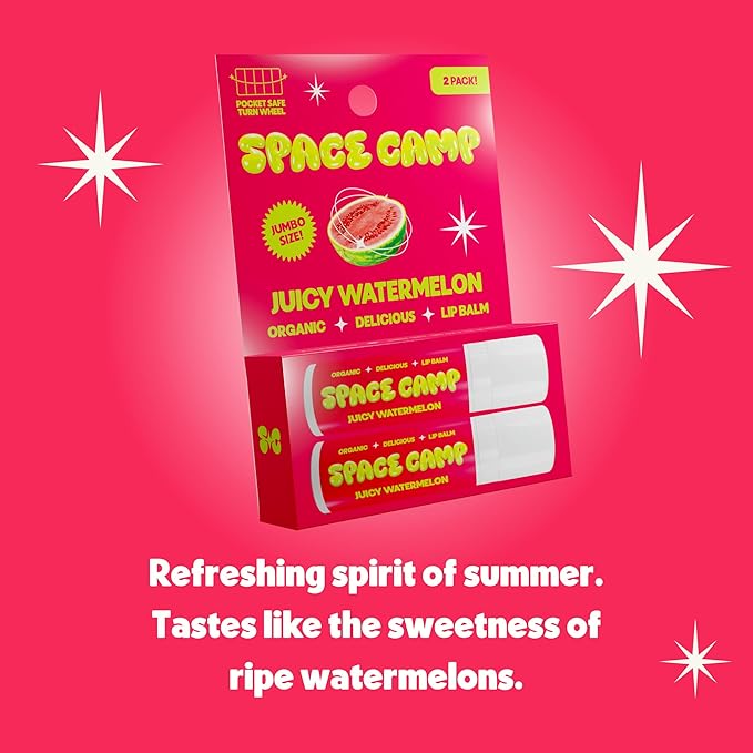Wellness Jumbo Lip Balm - Juicy Watermelon Organic Flavored Balm (2 Pack)