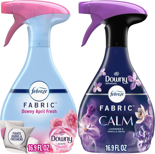 Febreze Odor-Fighting Fabric Refresher, Downy Calm and Downy April Fresh, 16.9oz, 2 pack