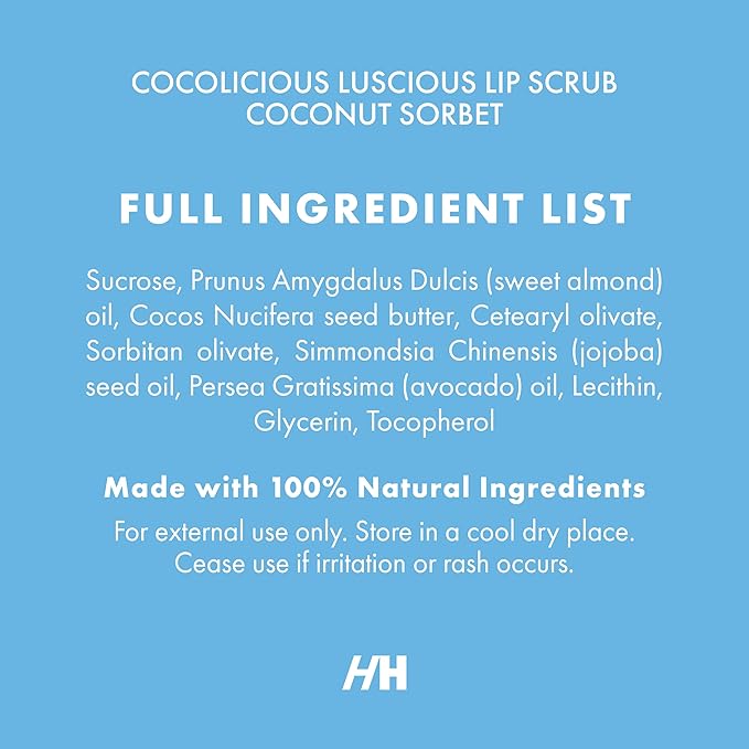 100% Natural Lip Scrub for Soft, Smooth Lips, Vegan Lip Scrub Gentle Exfoliator for Chapped and Dry Lips. 2 pc Coconut Lip Exfoliator Set lip exfoliator.
