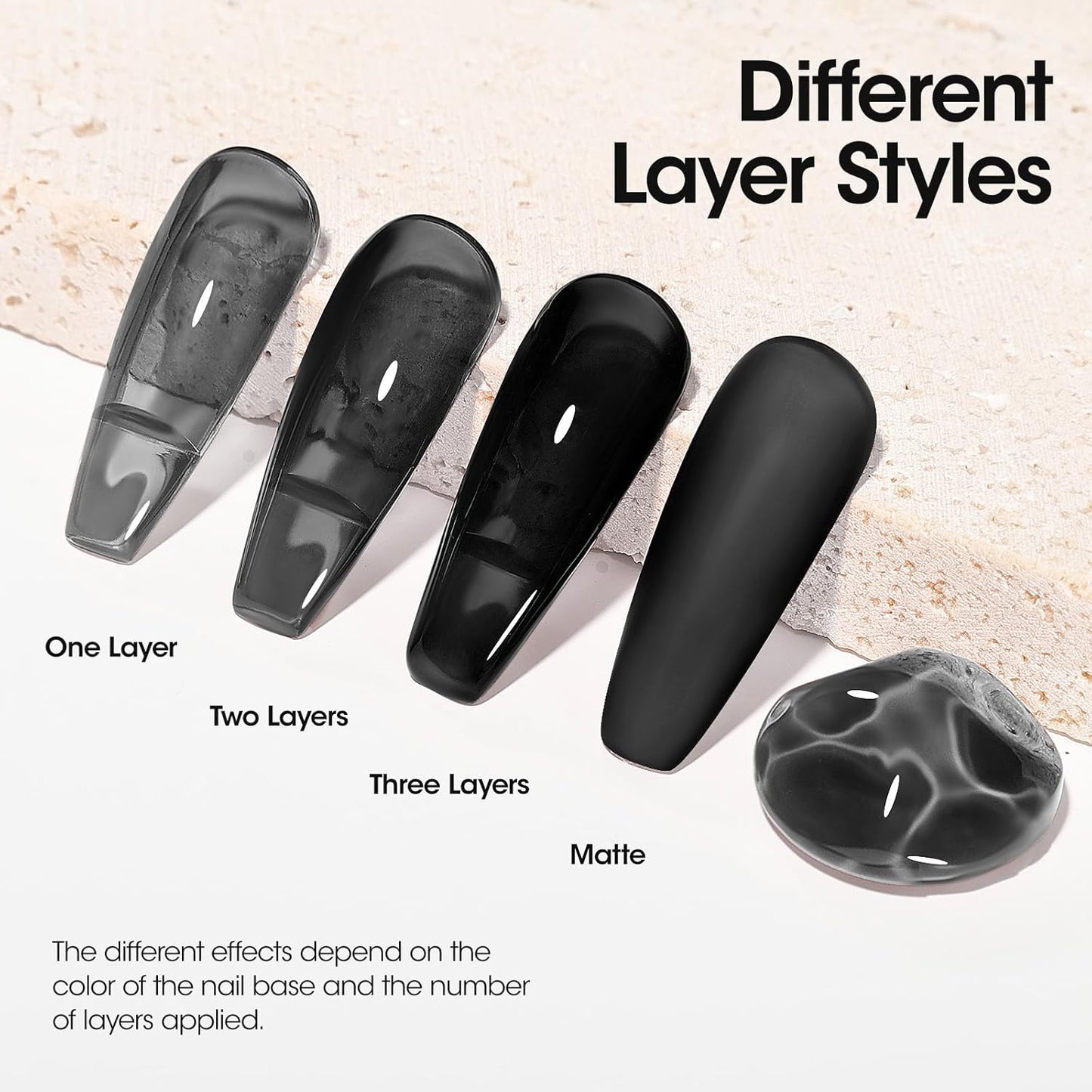 Gellen Black Gel Nail Polish 18ML 1Pc Sheer Classic Black Gel Polish Soak off UV Light Translucent Nail Polish Salon DIY Nail Art Manicure at Home Christmas Gifts, 0.61 Fl Oz