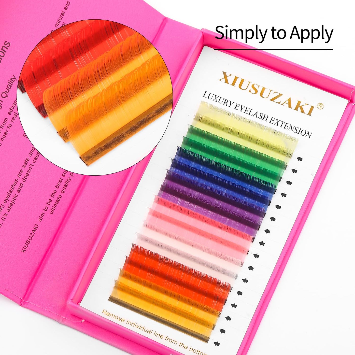 Eyelash Extensions Colored Lashes Extension 0.07 D Curl Lashes 13mm Classic Lash Extensions Soft Individual Lashes 16 Rows Natural False Eyelashes Volume Lashes Professional Use(Colored,0.07-D,13mm)