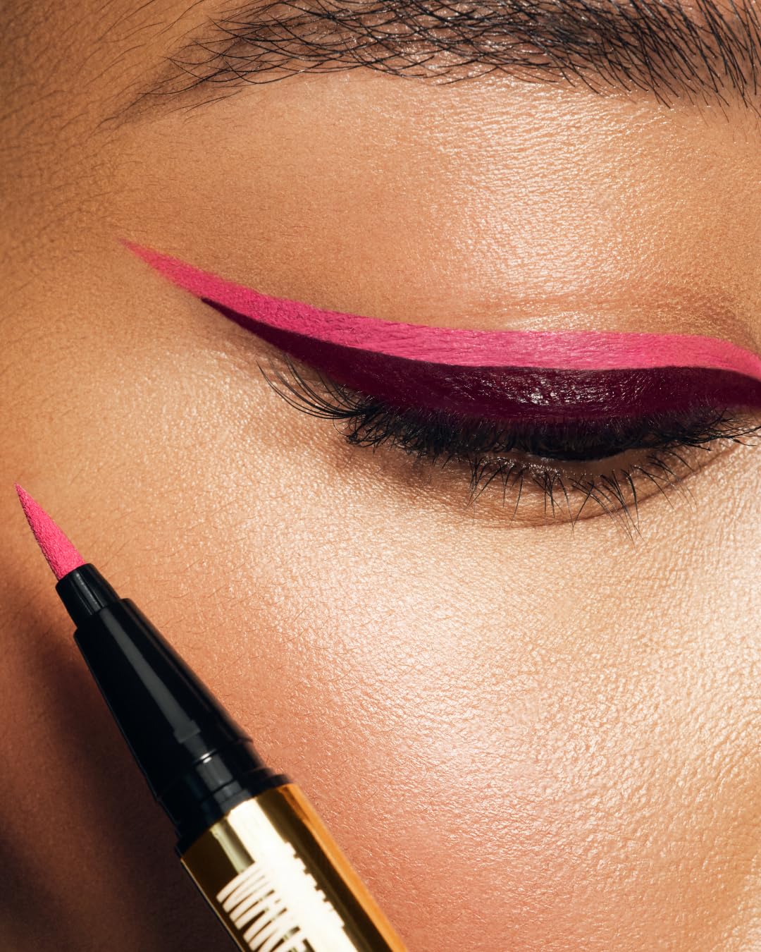 MAKE Beauty Liquid Line Waterproof Liquid Eyeliner Pen. Smudge-Proof Felt Tip for Precise Application of Lines, Wings, and Graphics. Long Lasting Eye Liner - Shade, Pink Star