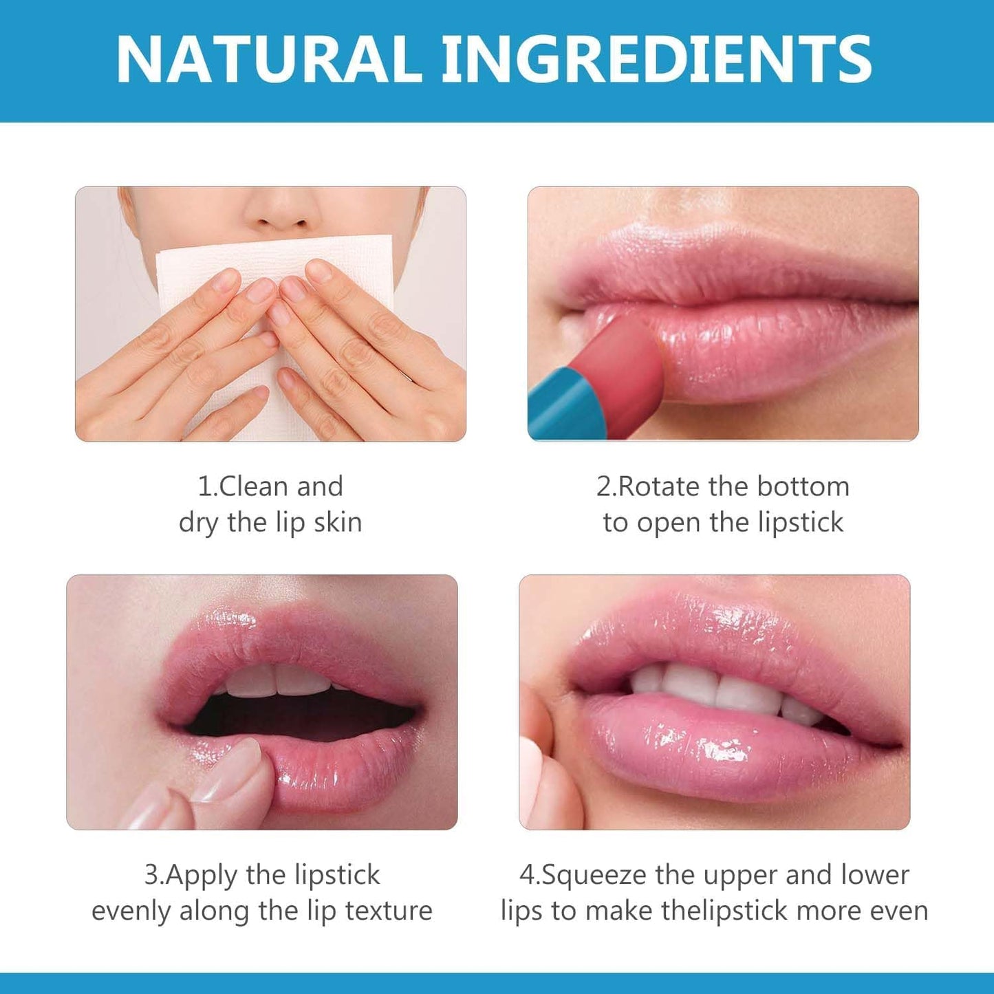 Lip Tint Hydrating,Strength Hydrating Lip Tint,Strong Moisturizing Effect Tinted Lip Balm Hydrating, Natural Ingredients Sheer Moisture Lip Tint (3PCS)