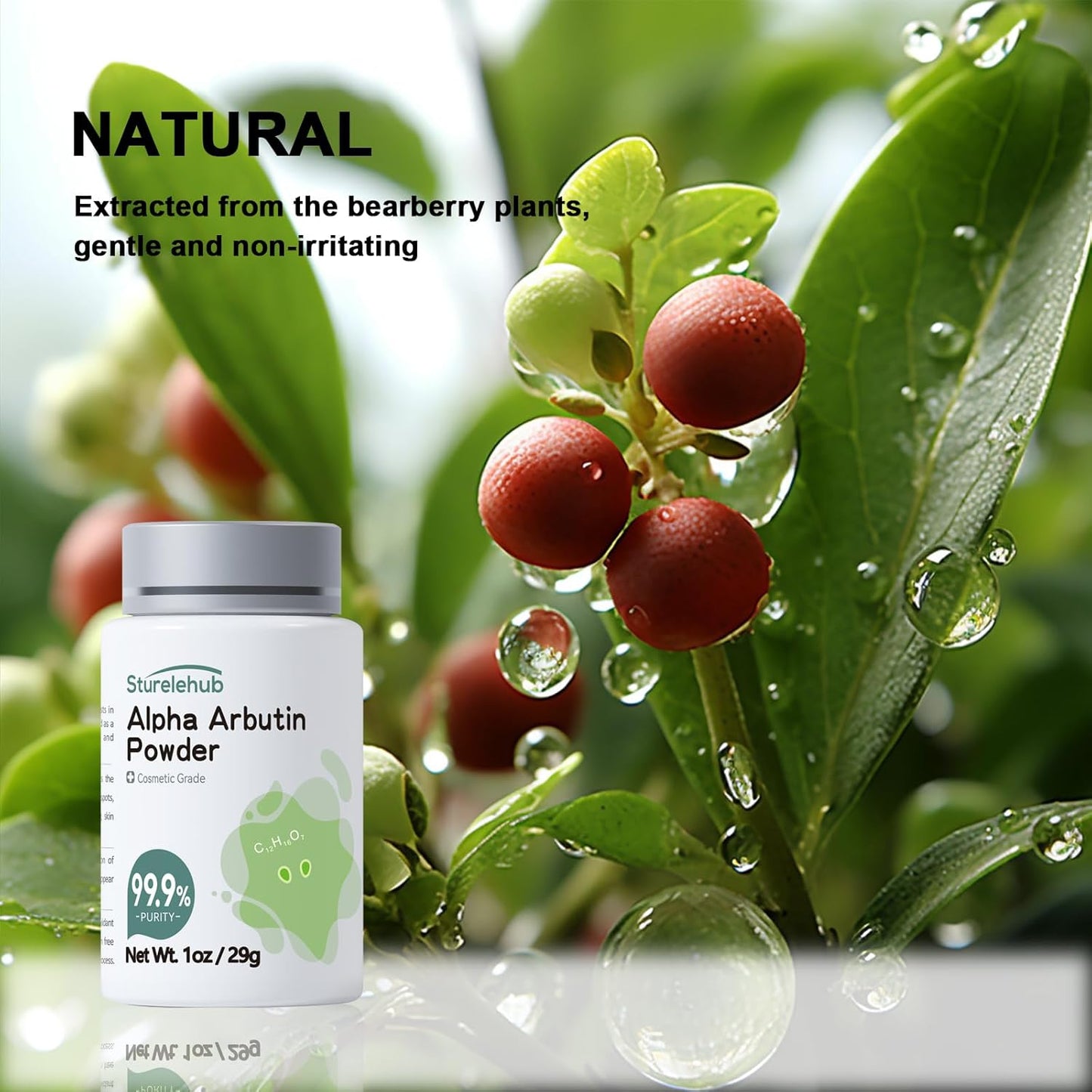 Alpha Arbutin Powder, 1OZ 99.9% Purity, Cosmetic Grade, Alpha Arbutin Powder for Homemade Cosmetics