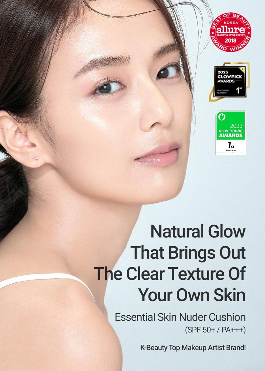 [JUNGSAEMMOOL OFFICIAL] Essential Skin Nuder Cushion (Fair Light) | Refill Included | Natural Finish | Buildable Coverage | Makeup Artist Brand | Cream Foundation