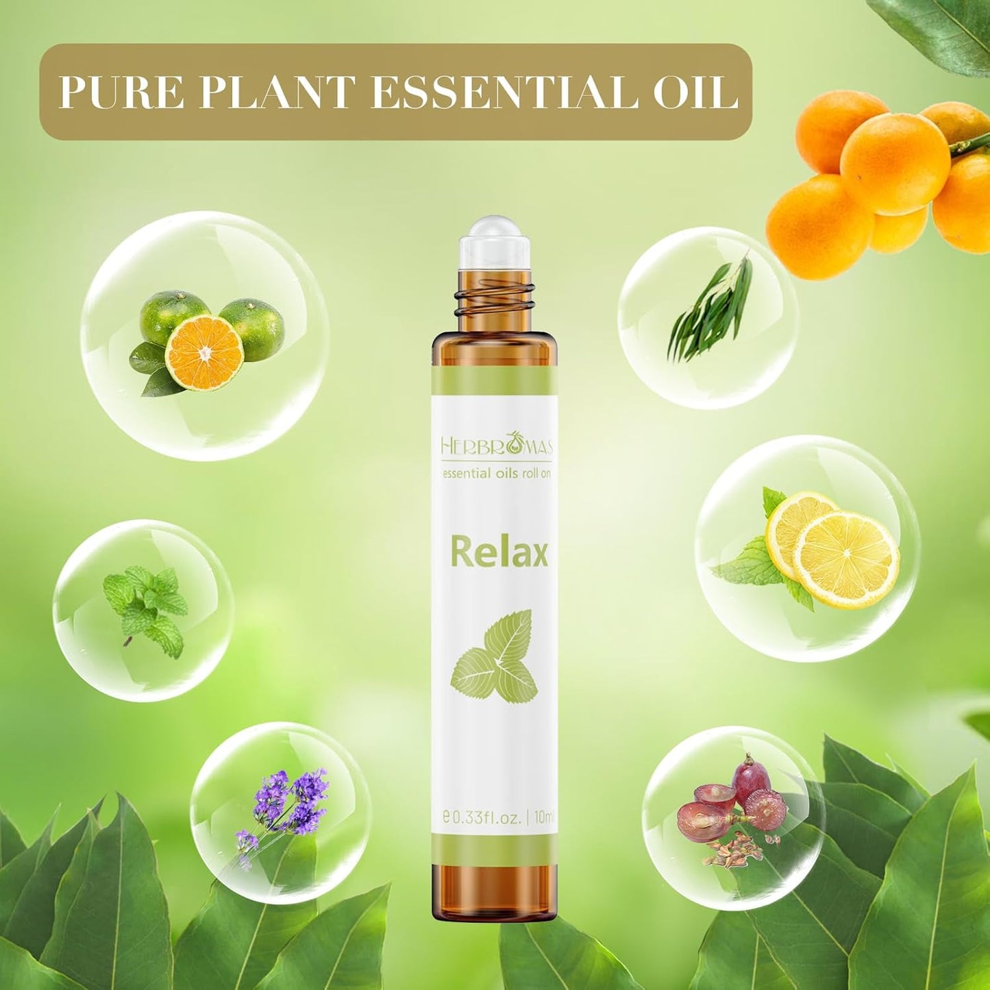 Aromatherapy Essential Oil Roll On Blend Relaxation Gift for Women, Natural and Pure Essentail Oils with Travel Size Roller Ball Bottle (Calm, 1)