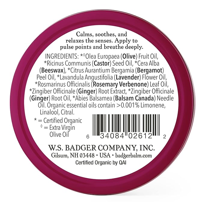 Badger - Sleep Balm, Lavender & Bergamot, Natural Sleep Balm, Scented Relaxing Balm for Children and Adults, Calming Night Balm, Organic Sleep Balm, 0.75 oz