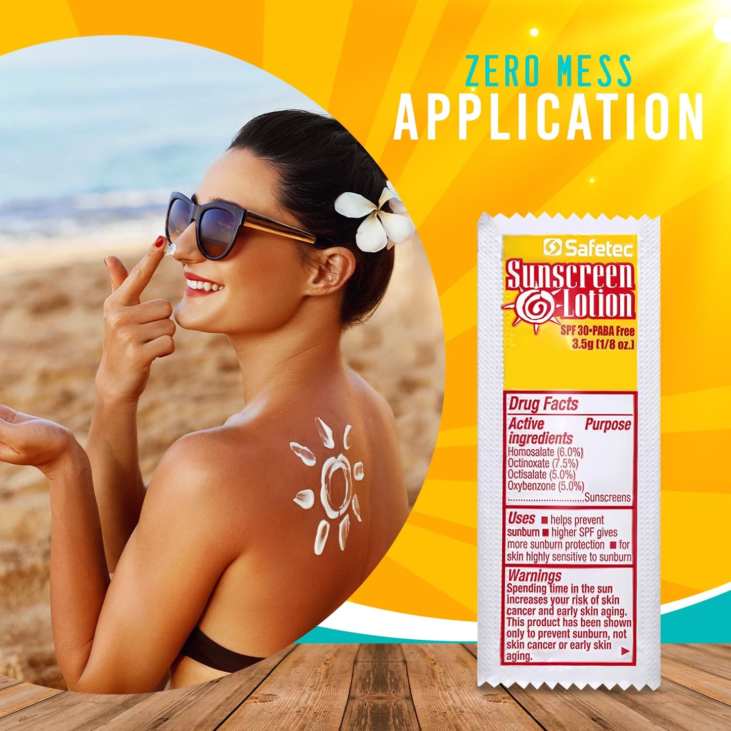 Sunscreen Lotion, SPF30 Protection and PABA Free, Individual Packets of Sunscreens (Pack of 1000) – Travel Size Sun Screen for Outdoors, Bundled with reclosable Homesphere bag