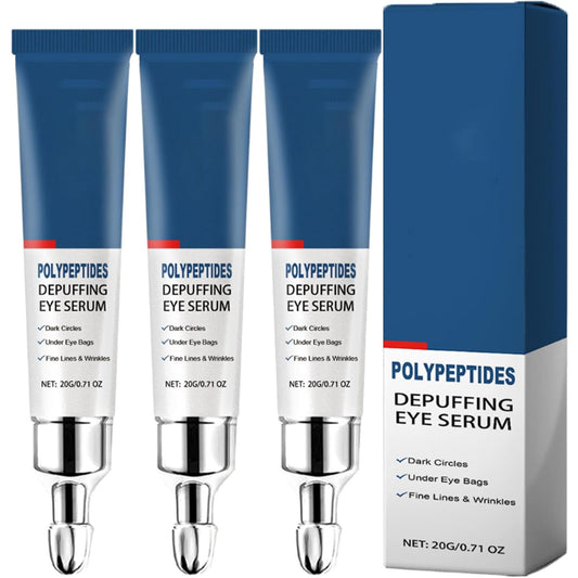Peptide Depuffing Eye Serum, Peptide Depuffing Eye Gel for Dark Circles, Under Eye Bags, Puffiness, Fine Lines & Wrinkles (3PCS)