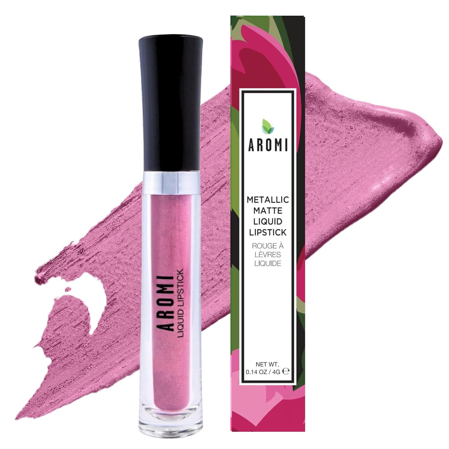 Aromi Metallic Matte Liquid Lipstick | Dusty Pink, Light Rosy Mauve Lip Color with Shimmery Finish, Long-lasting, Waterproof, Vegan, Cruelty-free (Fairy Tale)