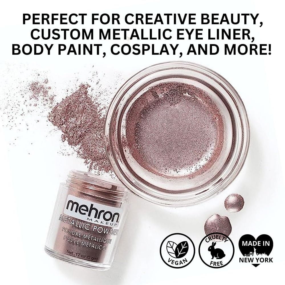 Mehron Makeup Metallic Powder (.17 oz) with Mixing Liquid (1 oz) (LAVENDER)