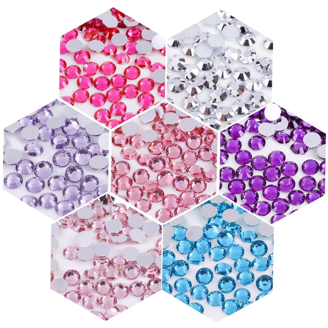 1500 Pieces SS16 4mm Flatback Rhinestones Clear Glass Round Gems Crystals for Nail Art DIY Crafts Clothes Shoes Bags （White）
