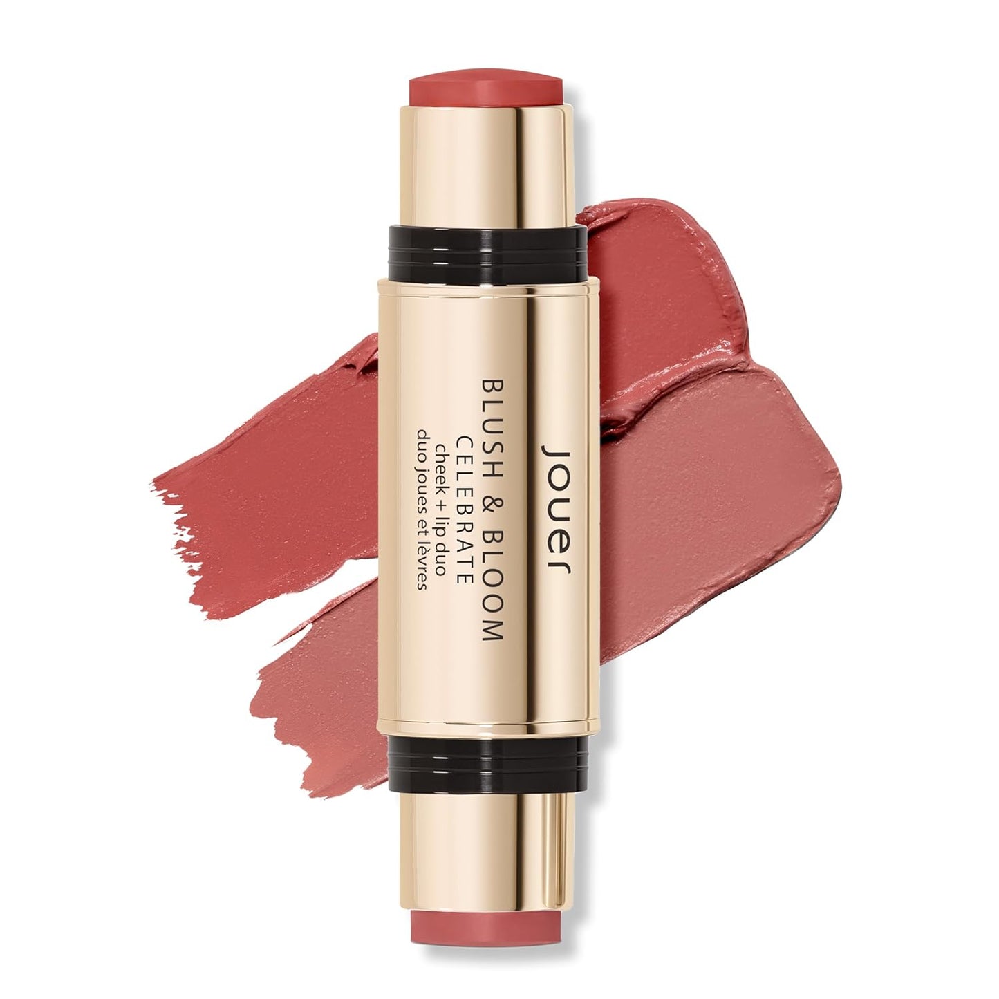Jouer Blush & Bloom Cheek + Lip Duo - Hydrating Cream Blush Stick for Lip and Cheek Tint - Moisturizing Rose Hip and Squalane Oil Formula, Celebrate